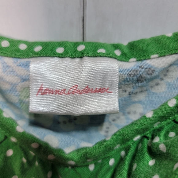 Hanna Andersson Girls Blue Green Floral Cotton Sleeveless Dress Size 120 6/7. - Picture 4 of 7